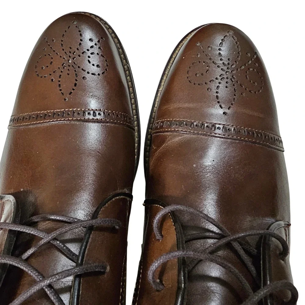 Marc Joseph New York Gold Ankle Mens Brown Leather Brogue Chukka Boots Size 11